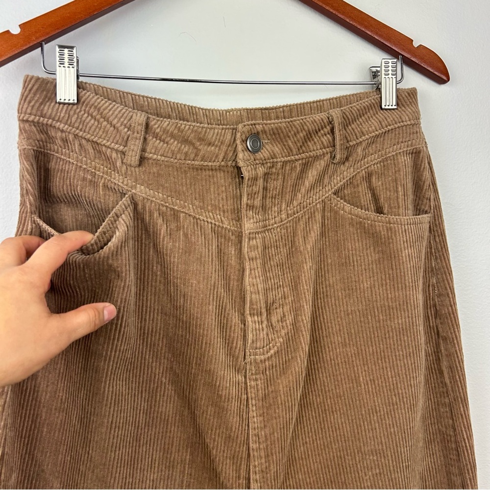 NWT Altar’d State Gabrielle corduroy midi slit skirt size L in taupe 100% cotton - Picture 7 of 13